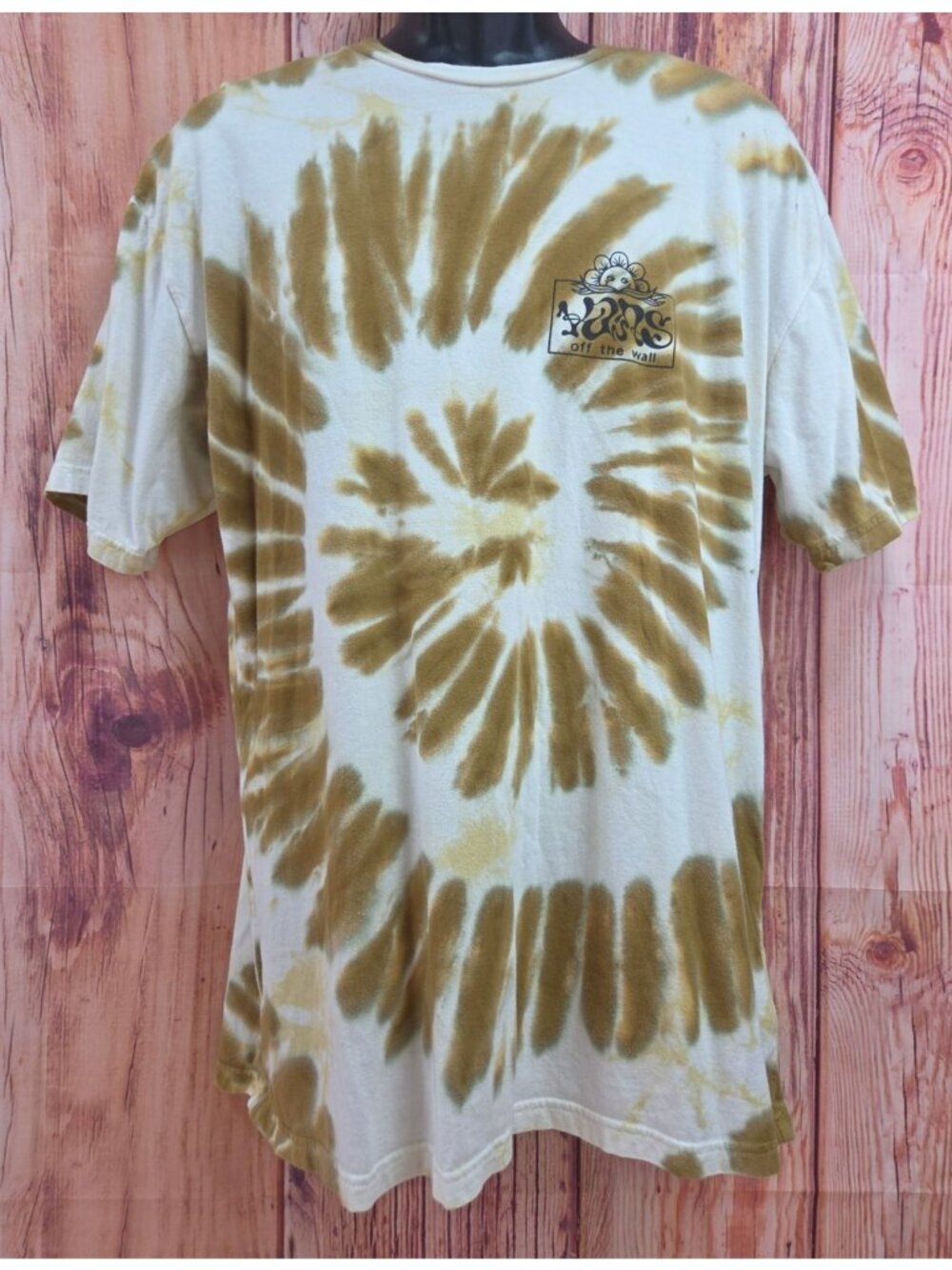 Vans Mens Brown/White Tie-Dye Classic Fit T-Shirt Large Cotton